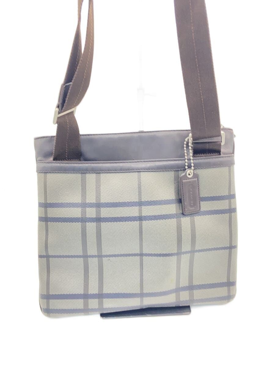 COACH Shoulder Bag PVC BRW Check F70751 3