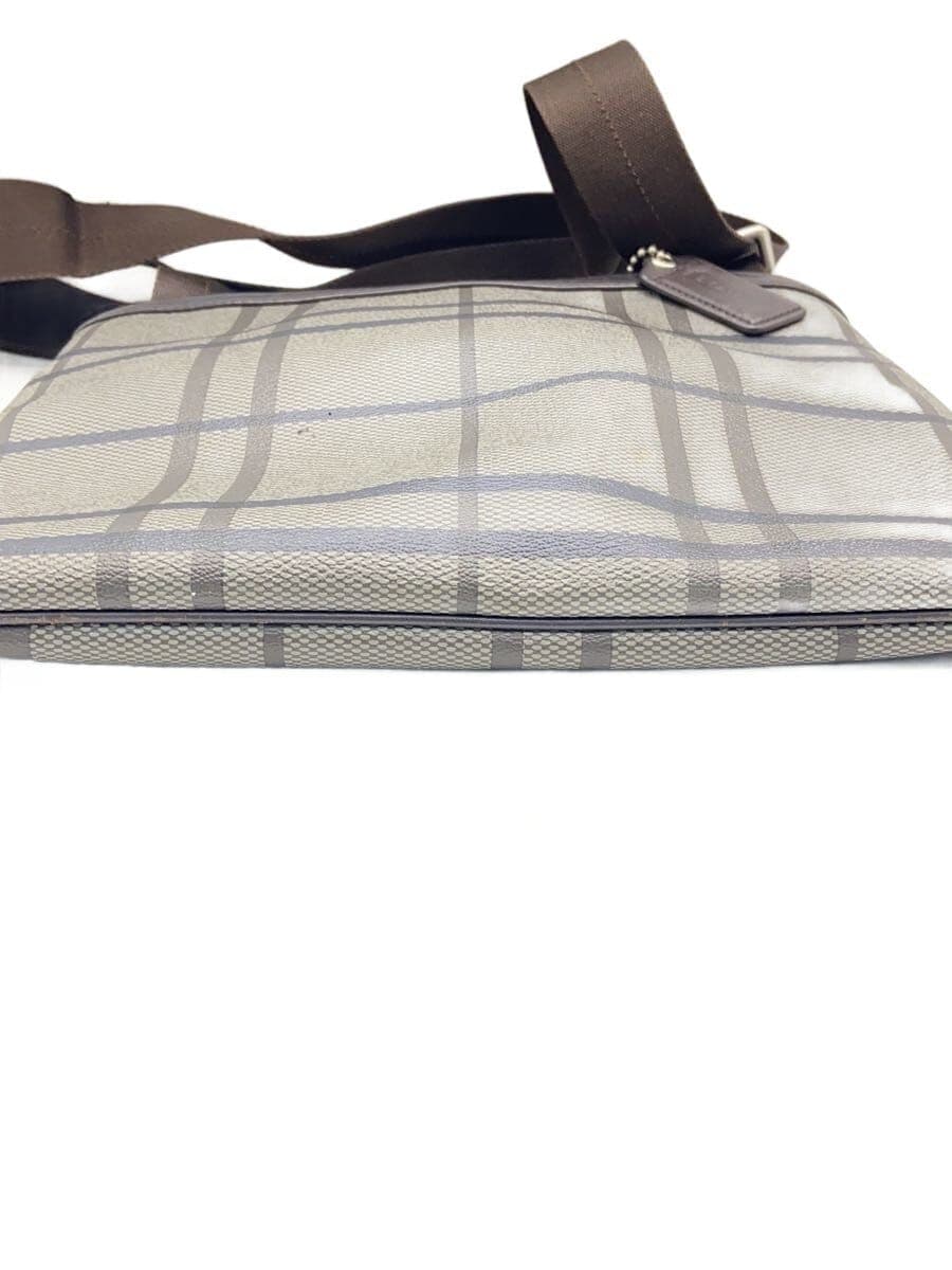 COACH Shoulder Bag PVC BRW Check F70751 4