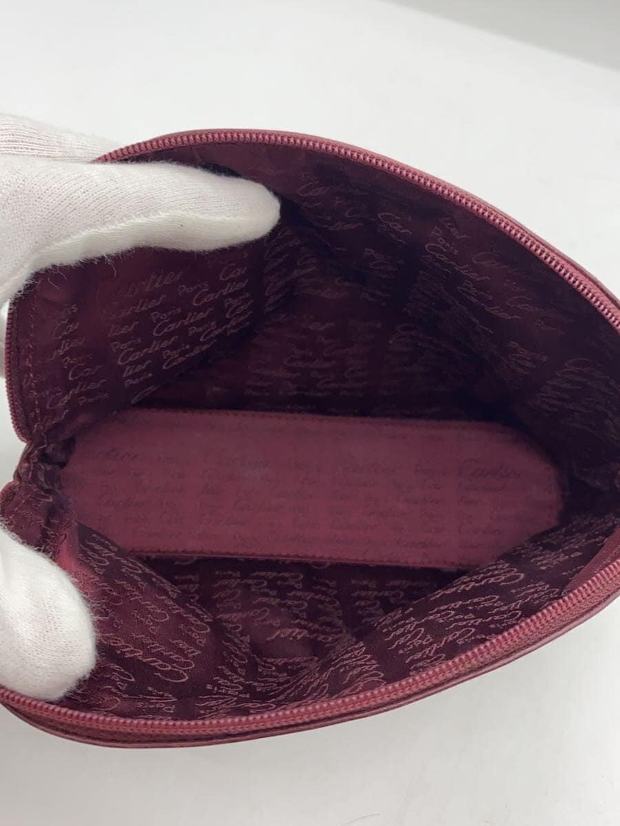 Cartier Pouch Leather RED 6