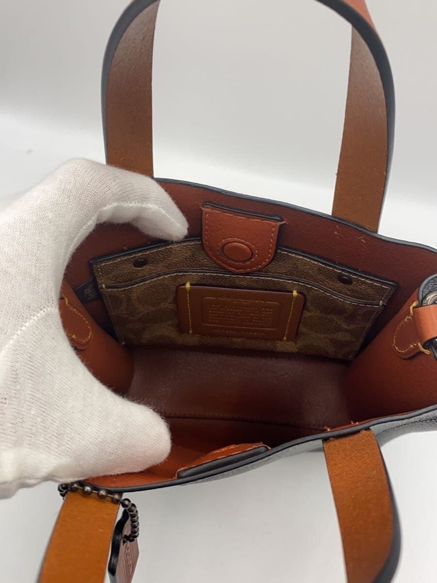 COACH Shoulder Bag Leather BLK cz214 6