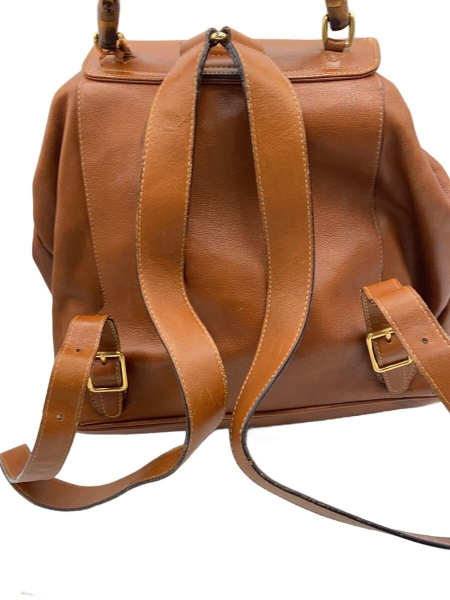 GUCCI Bamboo Backpack Leather BRW 3