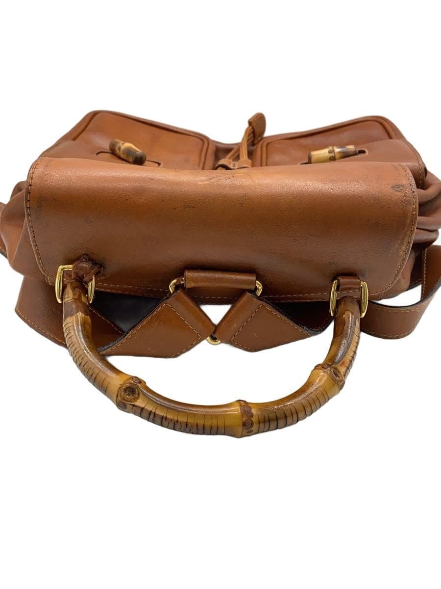 GUCCI Bamboo Backpack Leather BRW 4