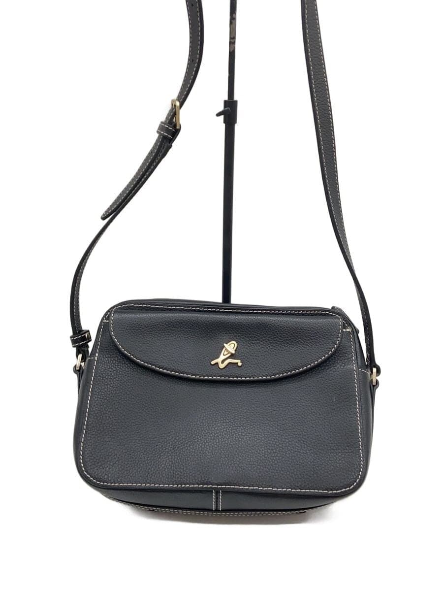 agnes b. shoulder bag leather BLK