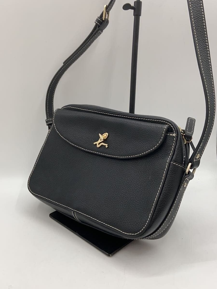 agnes b. shoulder bag leather BLK 2
