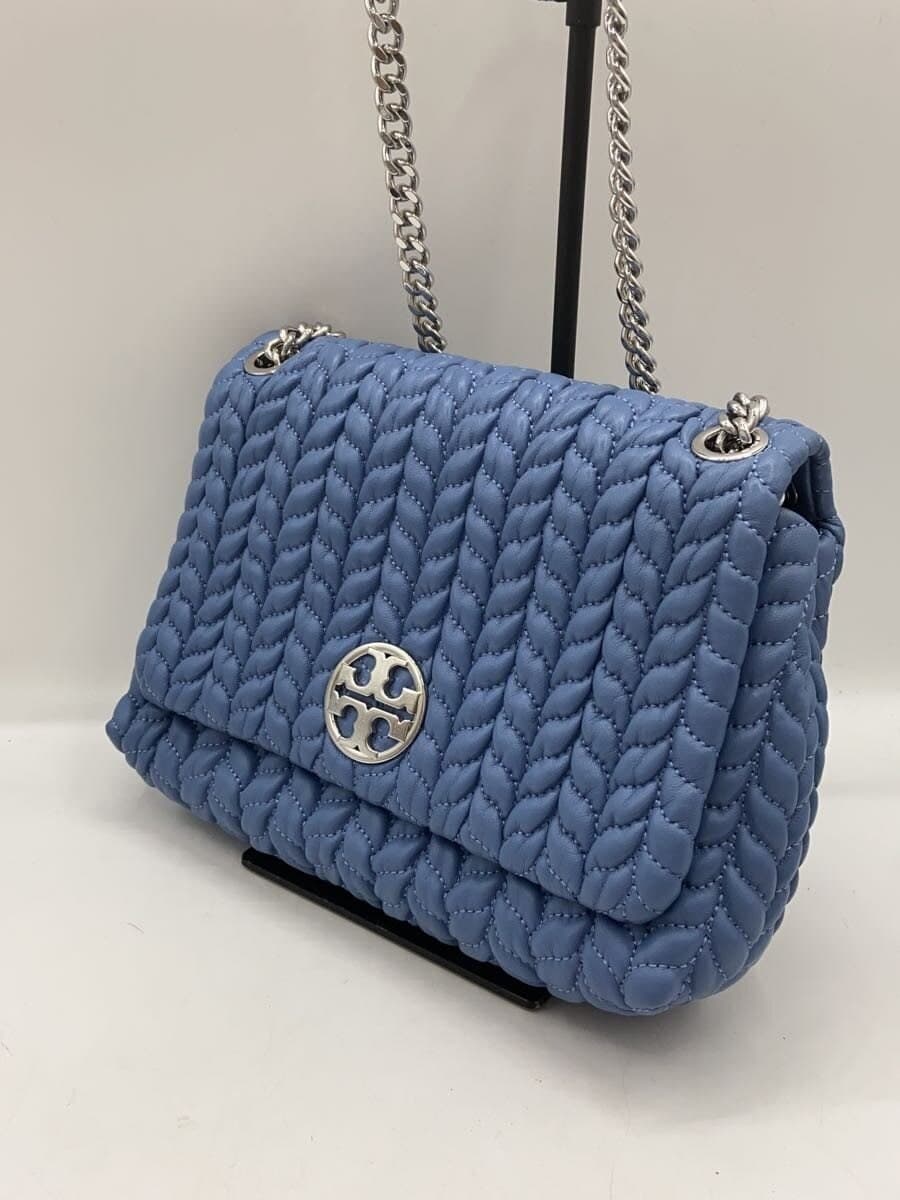 TORY BURCH Willa Fresh Sand Shoulder Bag Leather BLU 2