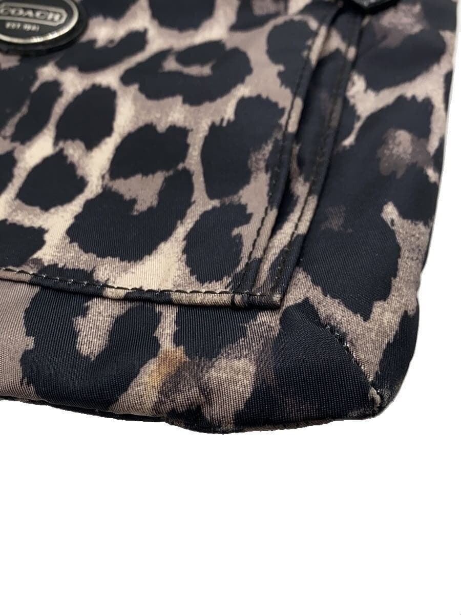 COACH Leopard Print Shoulder Bag Nylon BEG Animal Print e1376-f77429 6