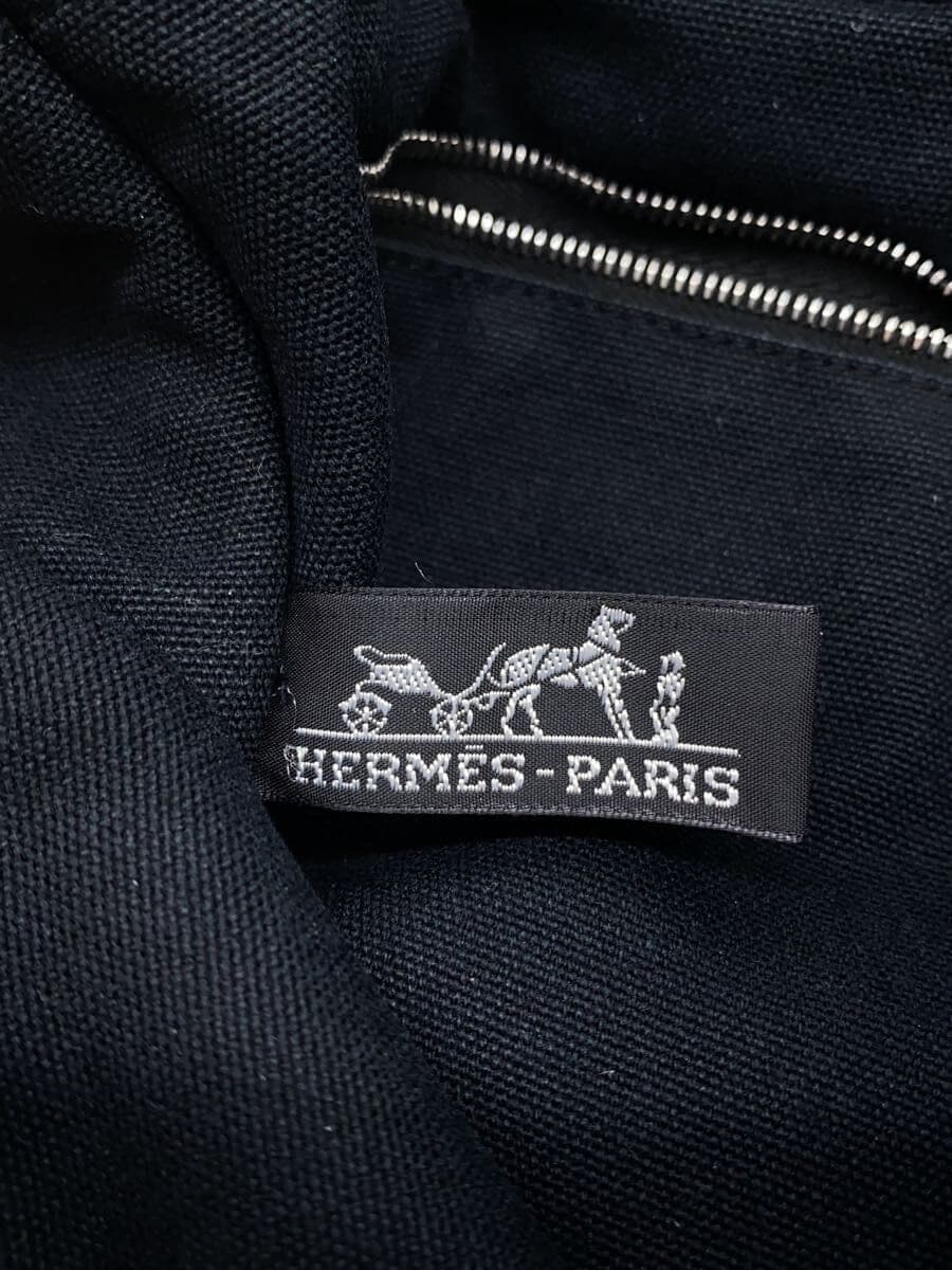 HERMES tote bag cotton BLK 5