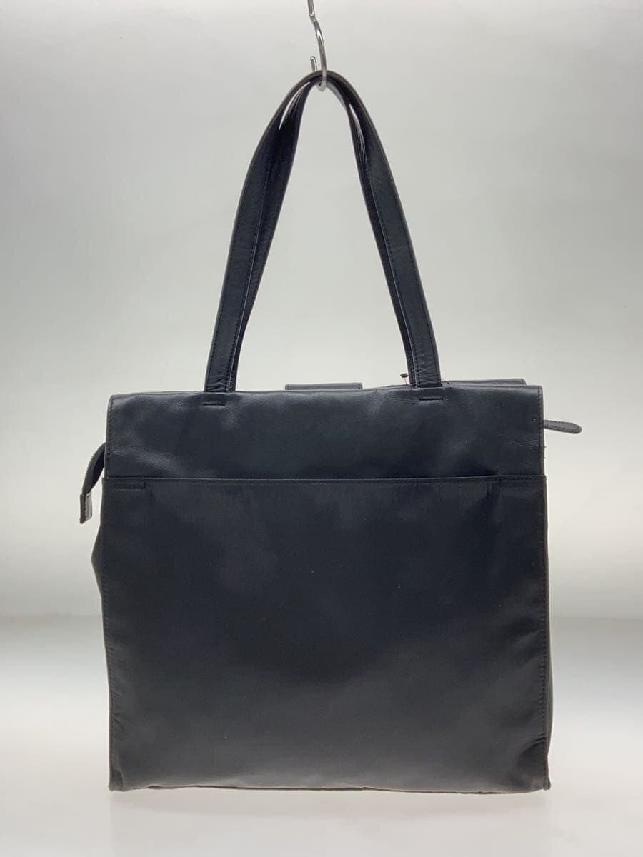 ear PAPILLONNER tote bag leather BLK plain 3