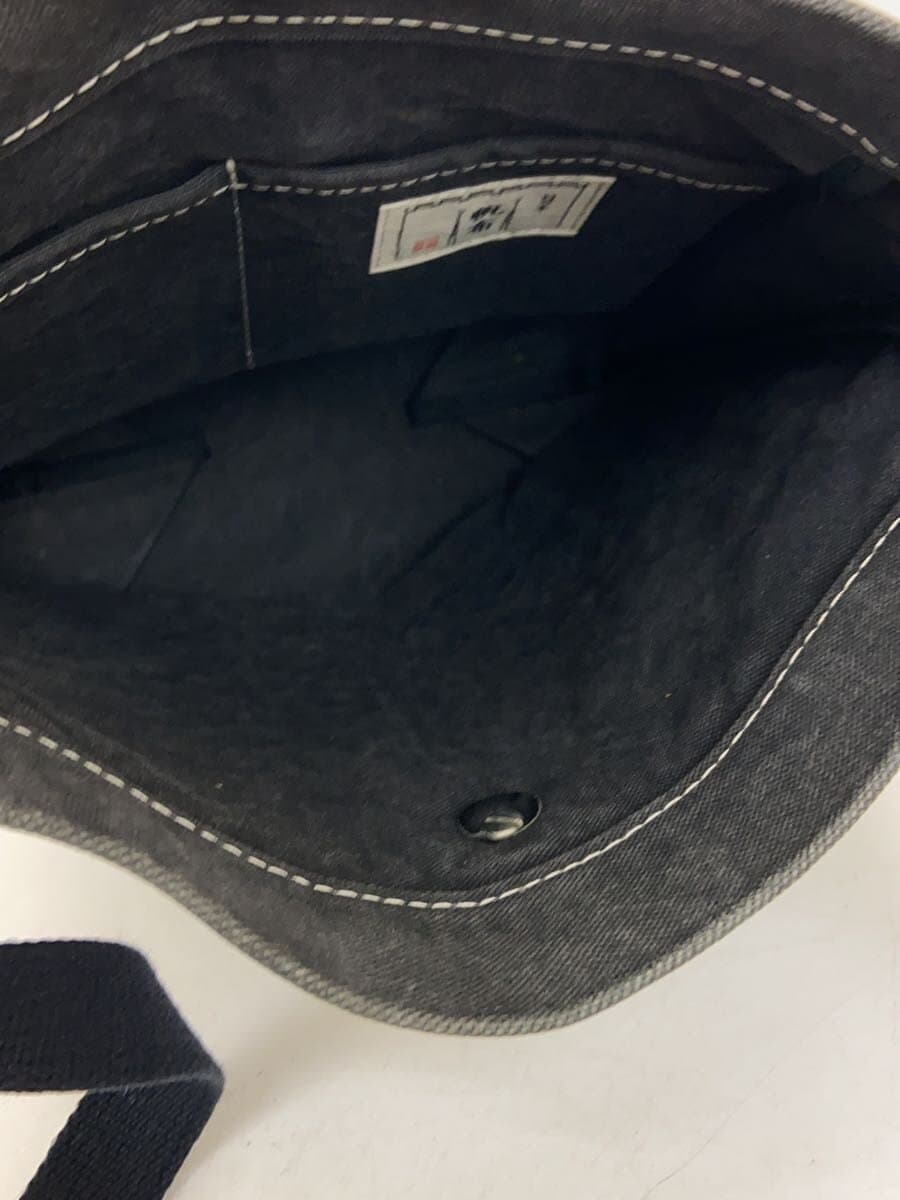 Hinomoto Canvas Shoulder Bag Canvas Black Solid Color 6