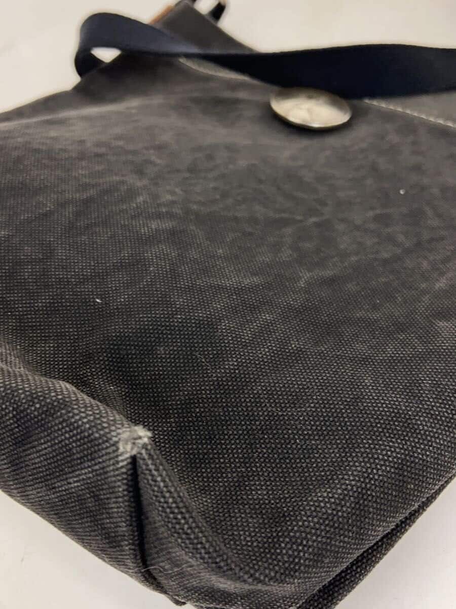 Hinomoto Canvas Shoulder Bag Canvas Black Solid Color 8