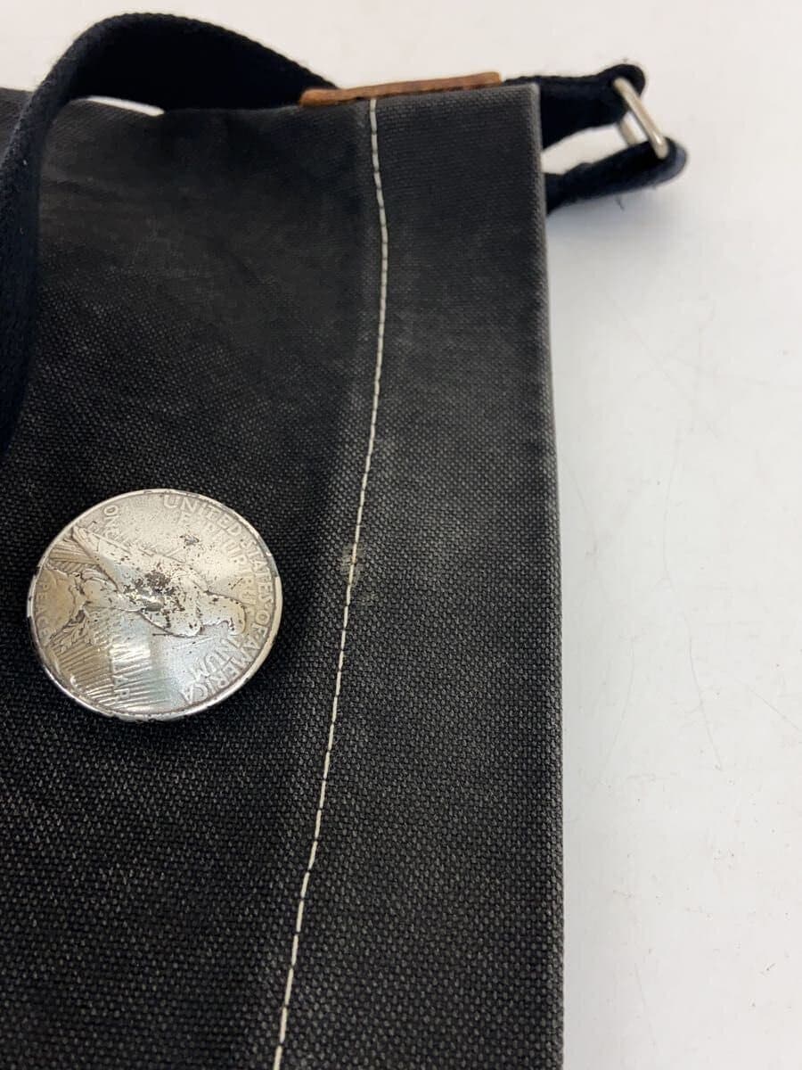 Hinomoto Canvas Shoulder Bag Canvas Black Solid Color 9