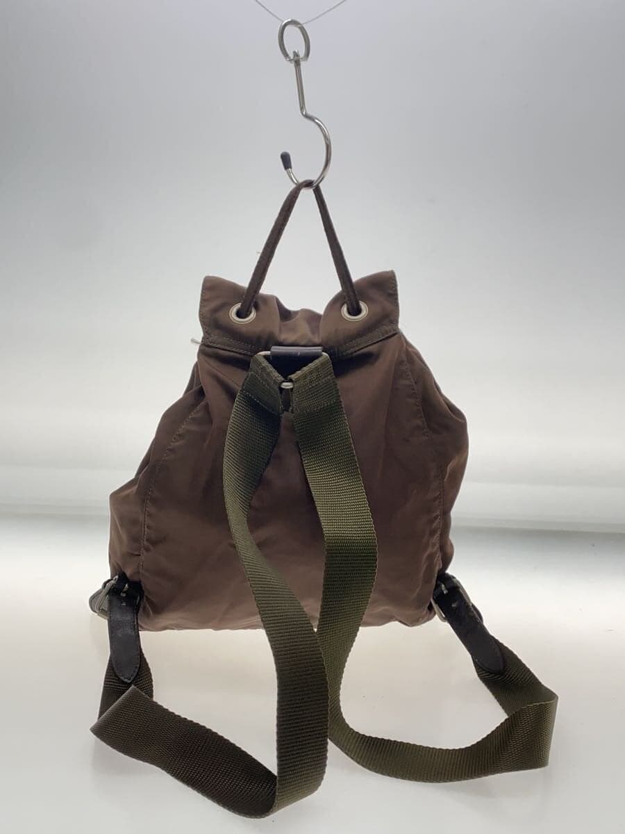 PRADA Triangle Logo Triangle Logo With Wear Backpack Nylon BRW 3