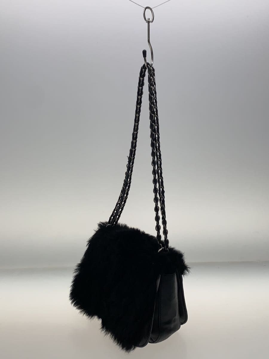 POLO RALPH LAUREN90s 00s Fur Shoulder Bag Made in Italy Leather BLK 2