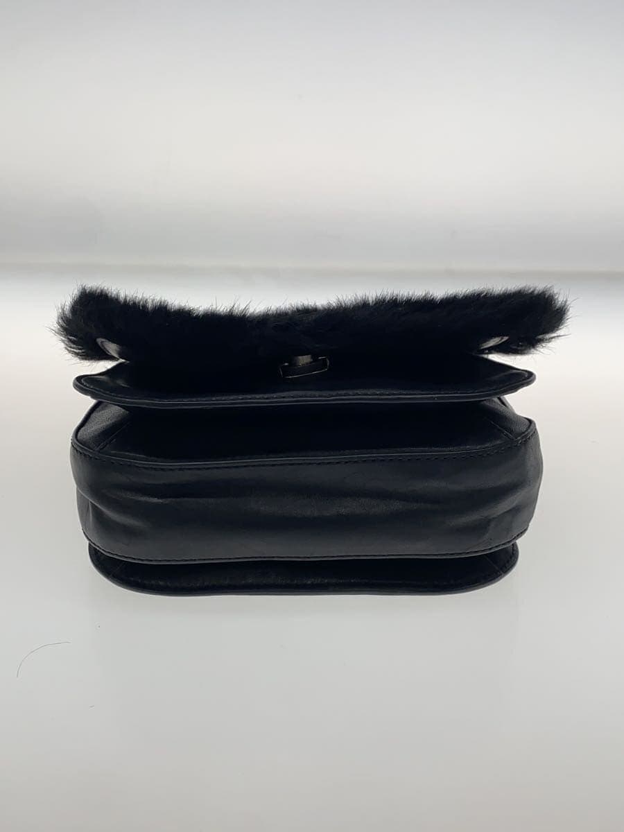 POLO RALPH LAUREN90s 00s Fur Shoulder Bag Made in Italy Leather BLK 4