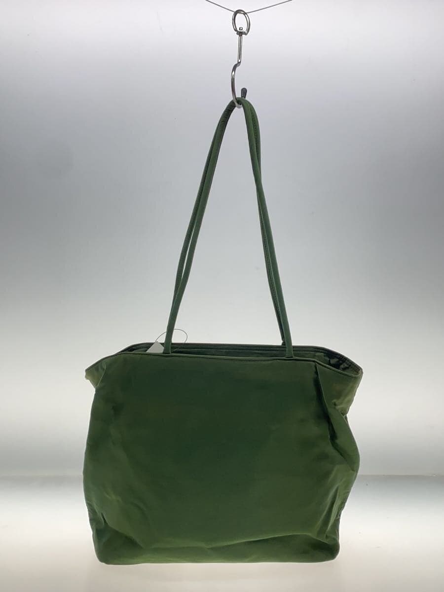 PRADA Triangle Logo Triangle Logo With Wear Tote Bag Nylon GRN 3