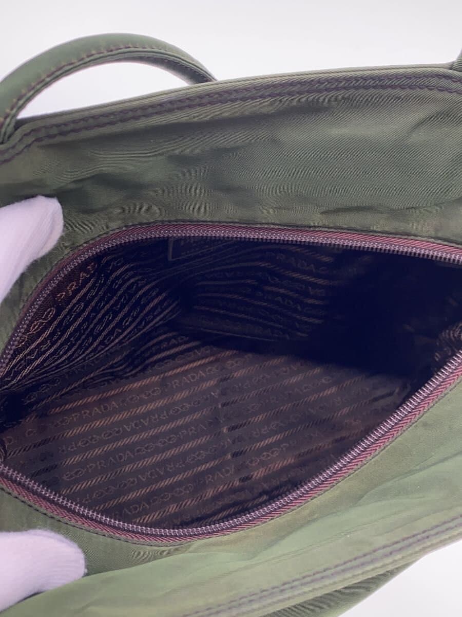 PRADA Triangle Logo Triangle Logo With Wear Tote Bag Nylon GRN 6