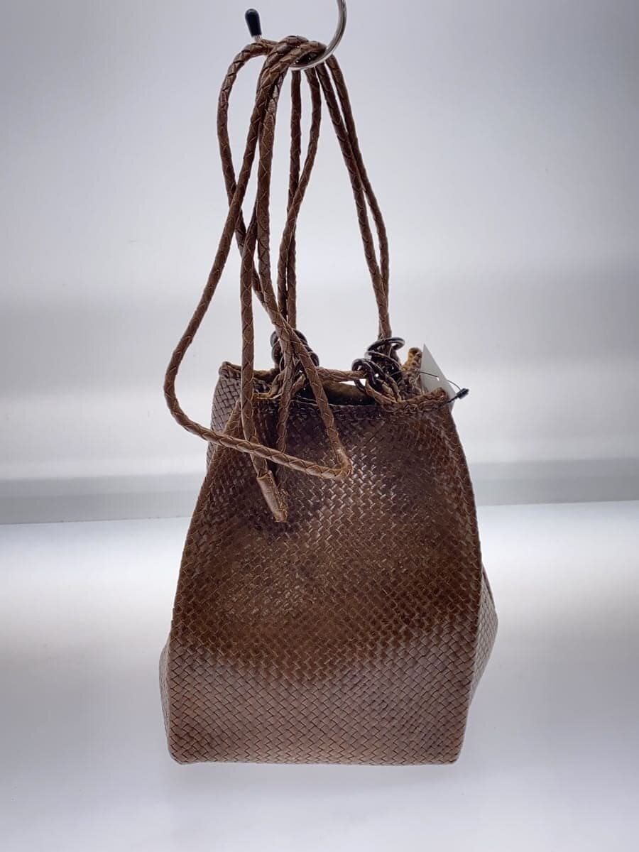 JURGEN LEHL Shoulder Bag Leather BRW Solid Color 3