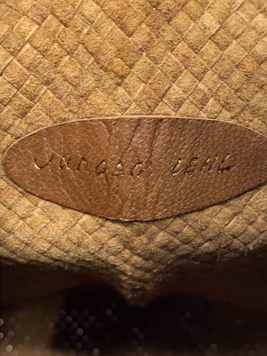 JURGEN LEHL Shoulder Bag Leather BRW Solid Color 5