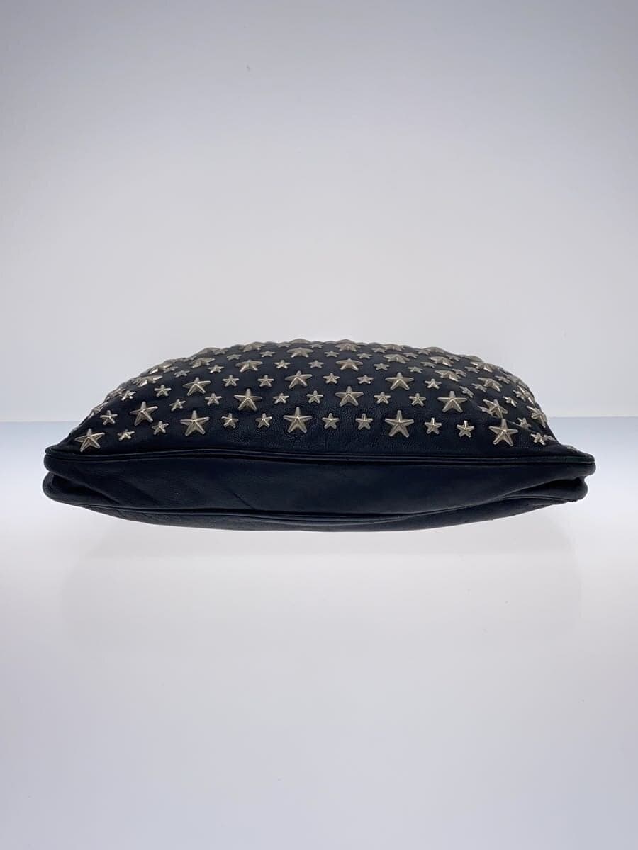 JIMMY CHOO Star Studs Clutch Bag Leather BLK 4