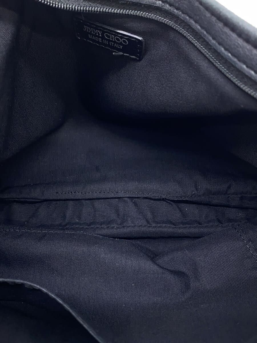 JIMMY CHOO Star Studs Clutch Bag Leather BLK 6