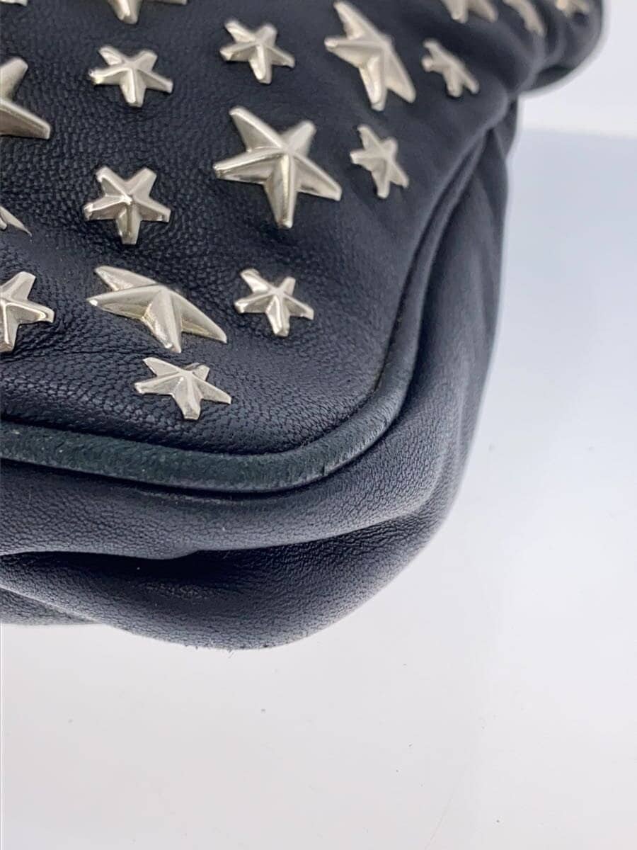 JIMMY CHOO Star Studs Clutch Bag Leather BLK 7