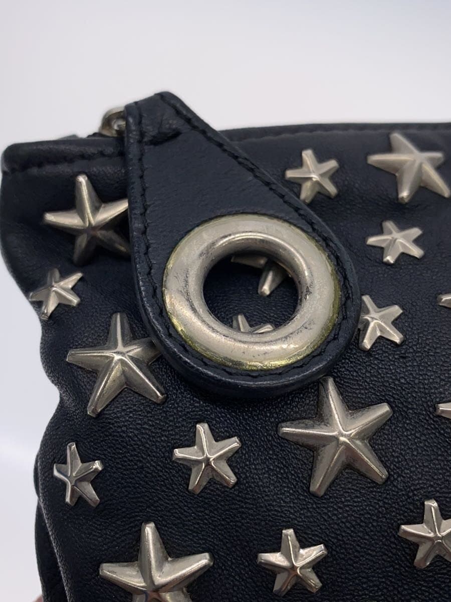 JIMMY CHOO Star Studs Clutch Bag Leather BLK 8