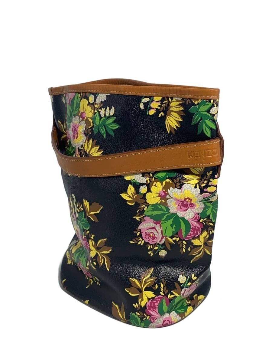 KENZO Shoulder Bag PVC BLK Floral 2