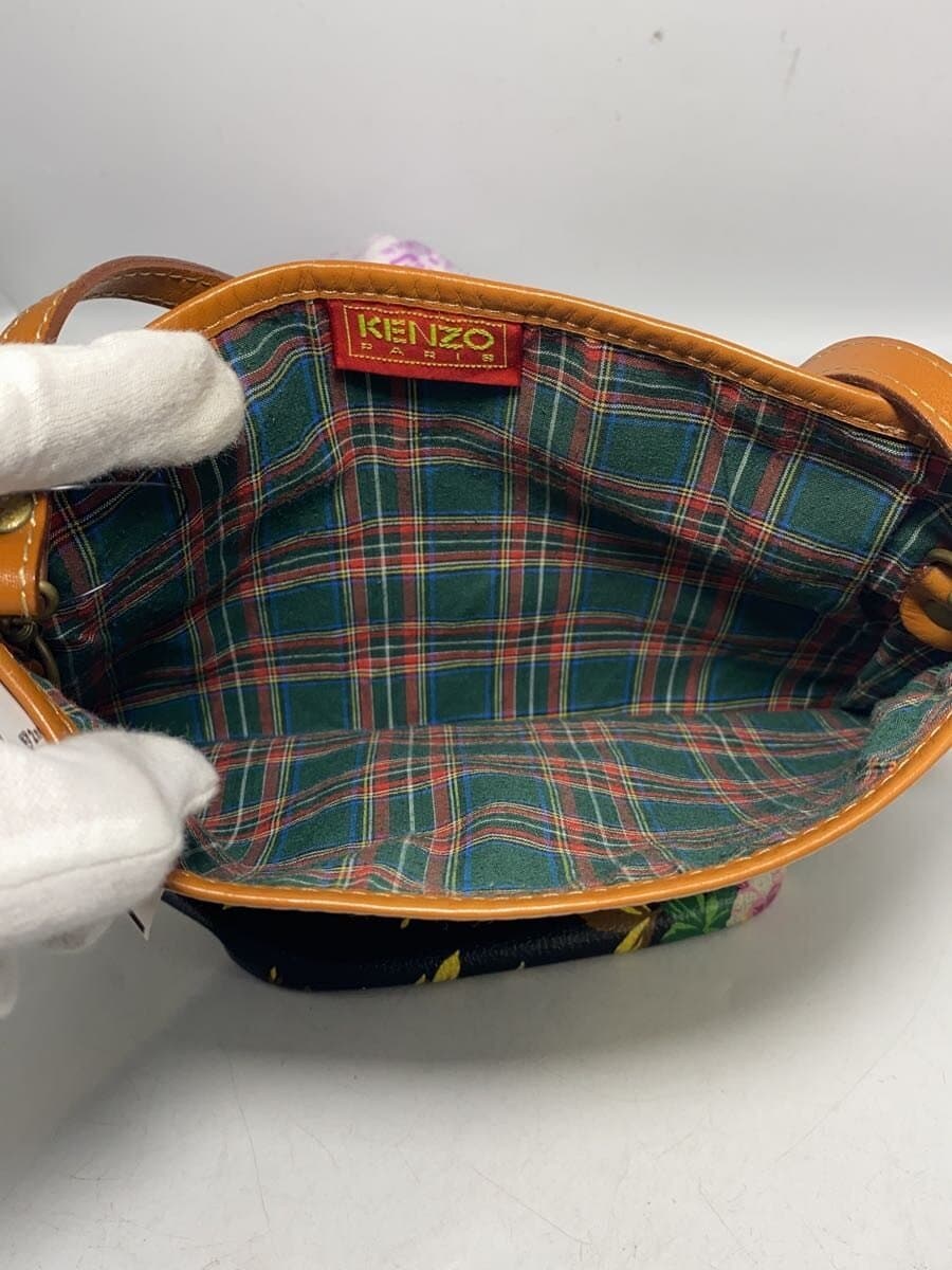 KENZO Shoulder Bag PVC BLK Floral 6