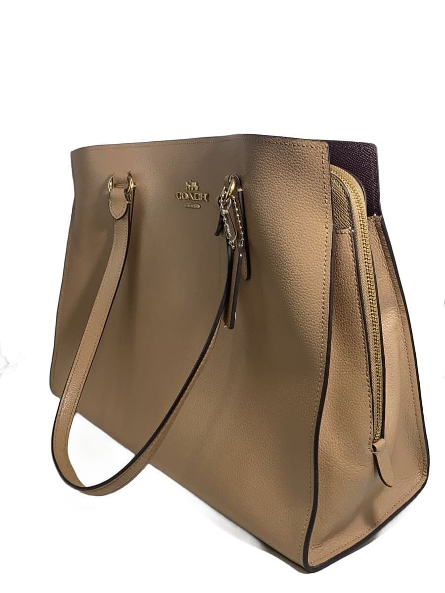 COACH Tote Bag Leather BEG C4077 2