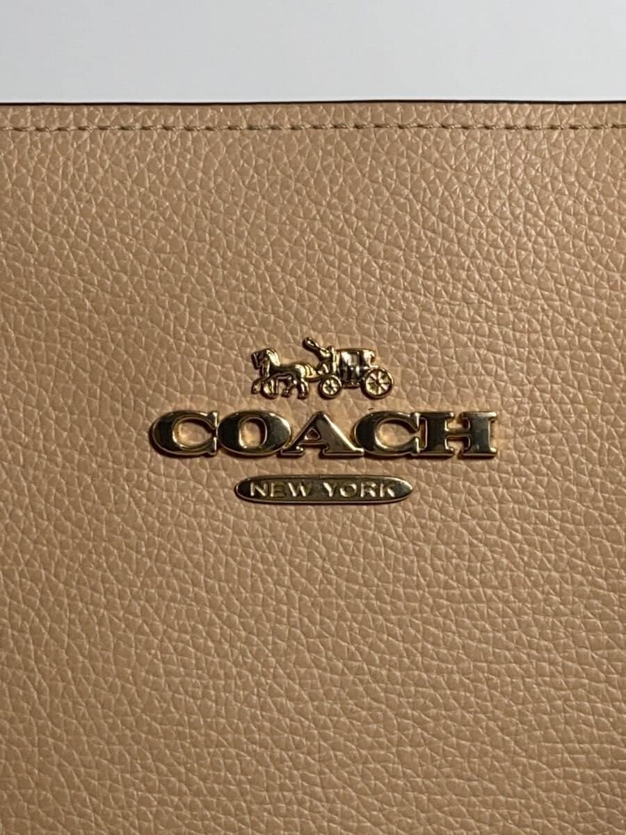 COACH Tote Bag Leather BEG C4077 5