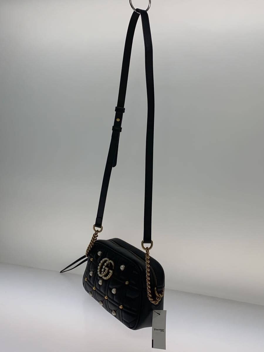 GUCCI Chain Shoulder Bag GG Marmont Quilted Leather BLK 447632 DRWYT 1091 2