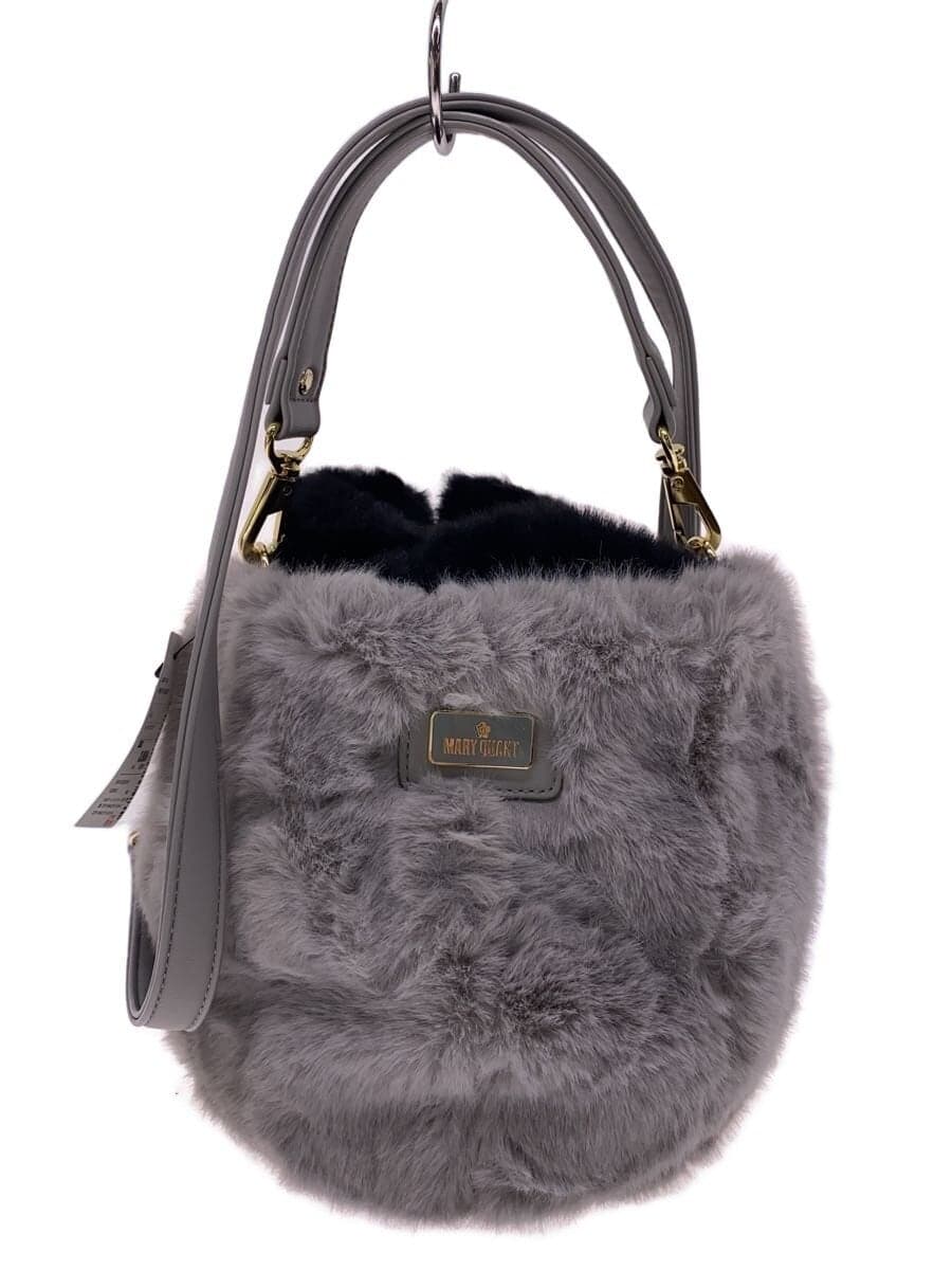 MARY QUANT Shoulder Bag Fur GRY Solid 220-864275-010-0