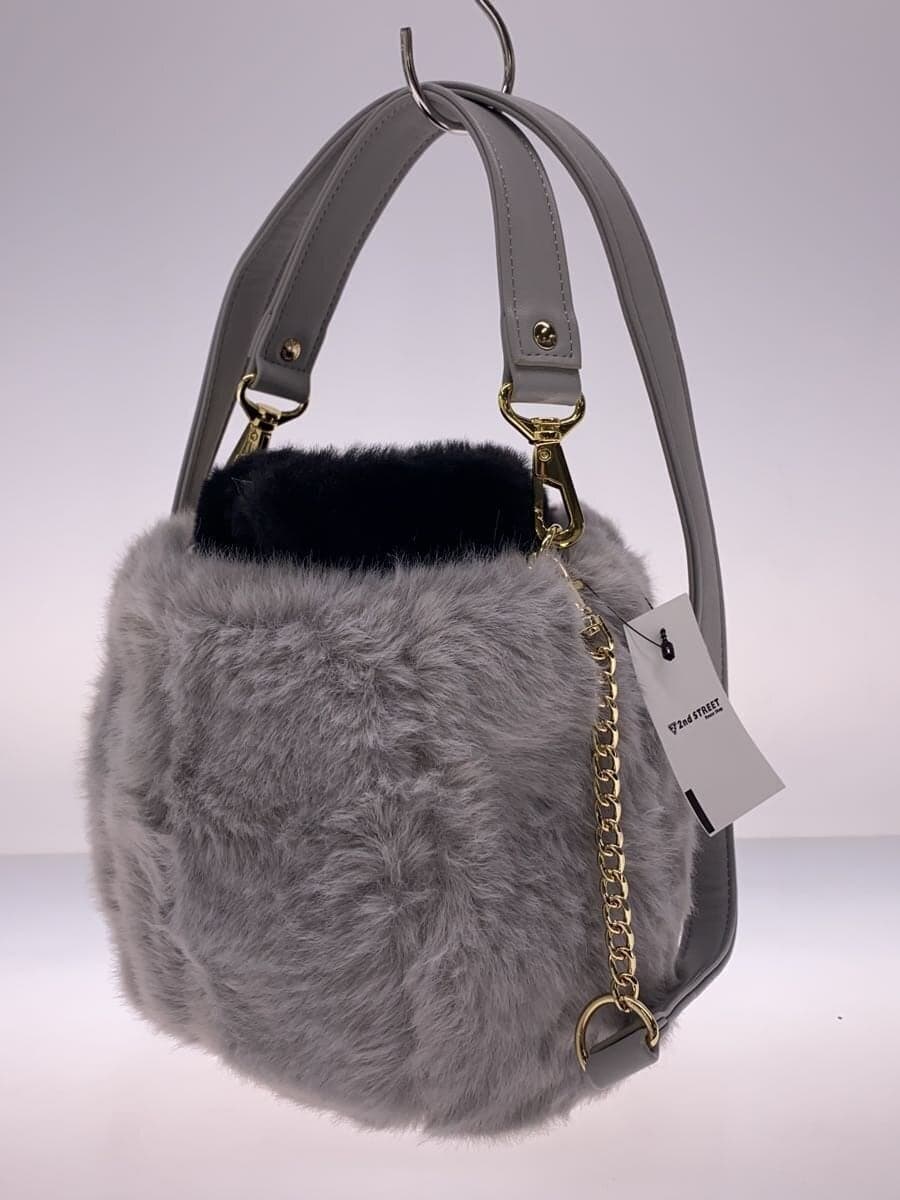 MARY QUANT Shoulder Bag Fur GRY Solid 220-864275-010-0 2