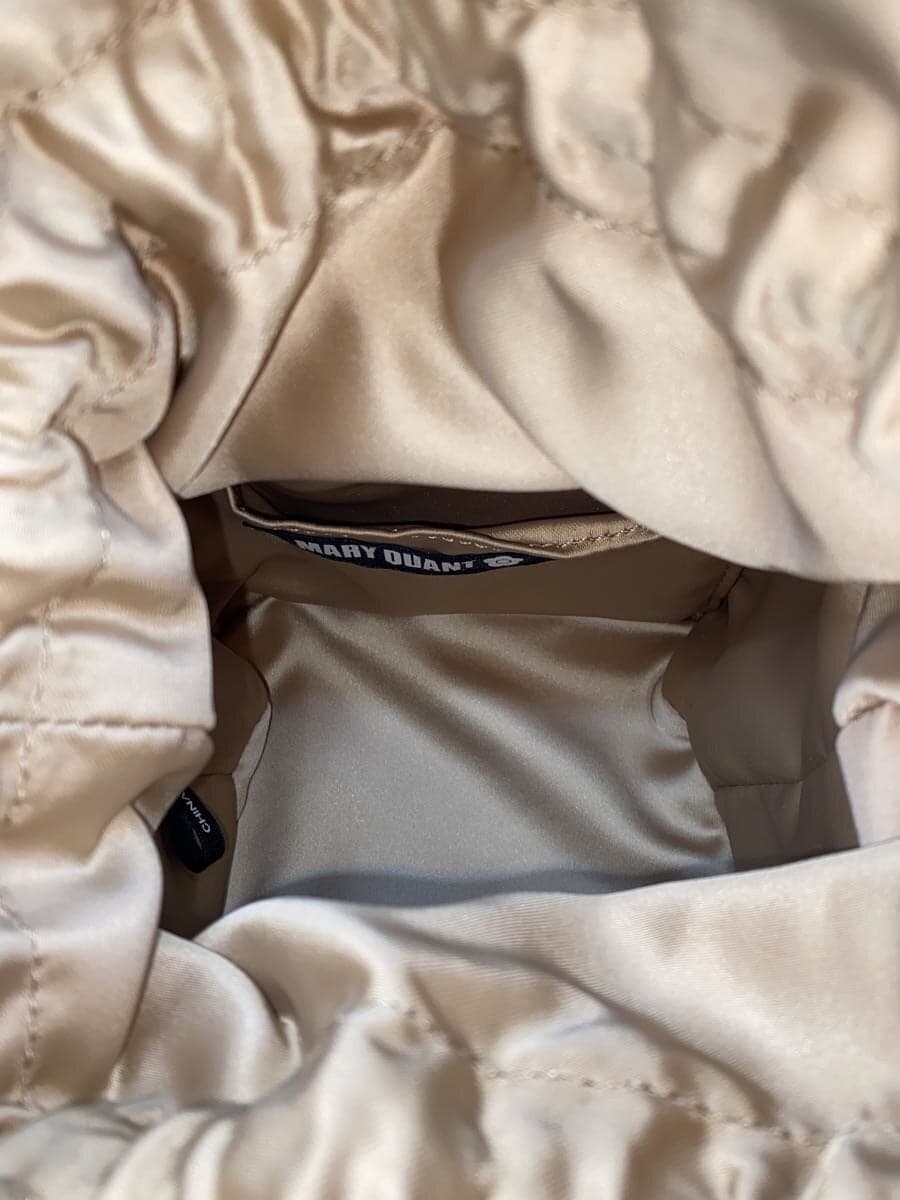 MARY QUANT Shoulder Bag Leather Black Floral Pattern 6