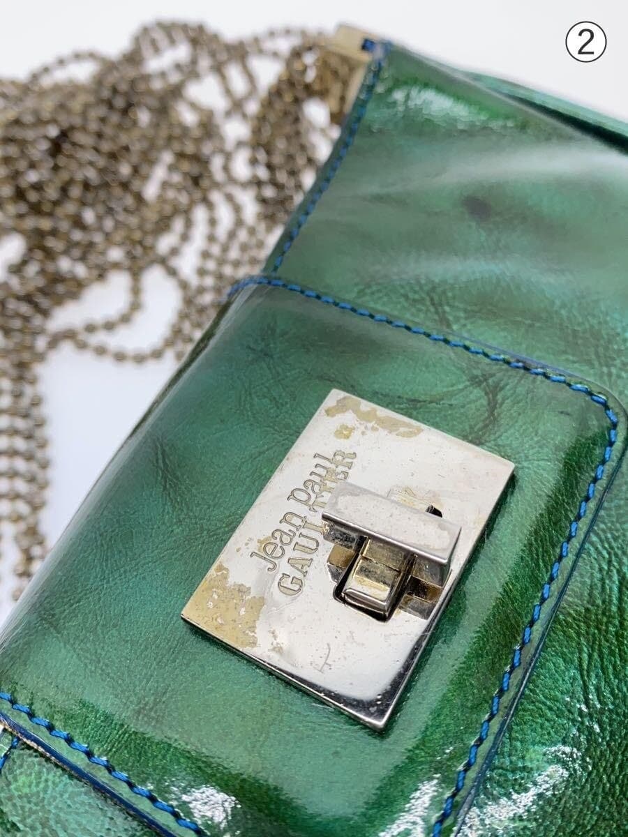 Jean Paul Gaultier chain peeling present shoulder bag -- GRN 8