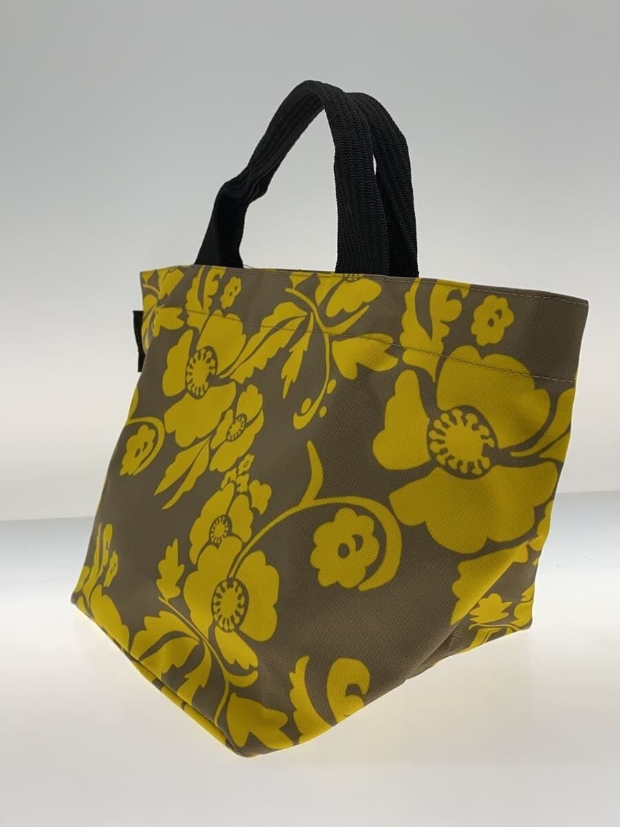 Herve Chapelier Arabesque Boat-shaped Tote Handbag Polyester YLW Floral Print 2