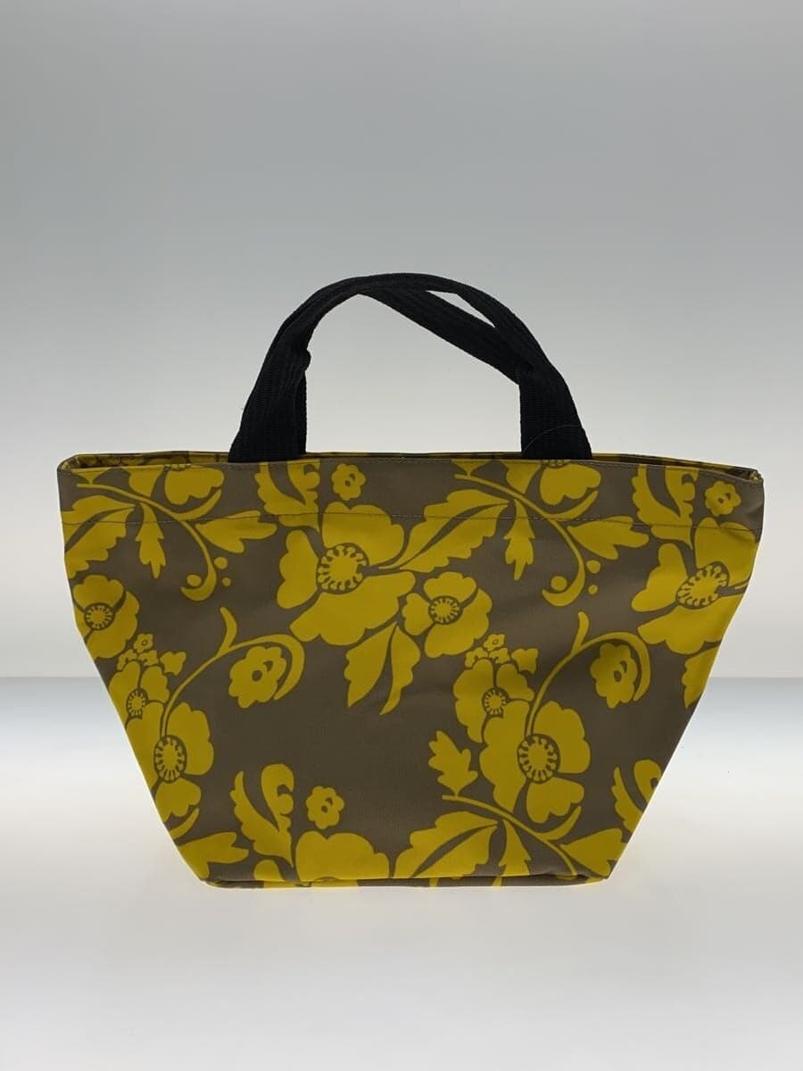 Herve Chapelier Arabesque Boat-shaped Tote Handbag Polyester YLW Floral Print 3