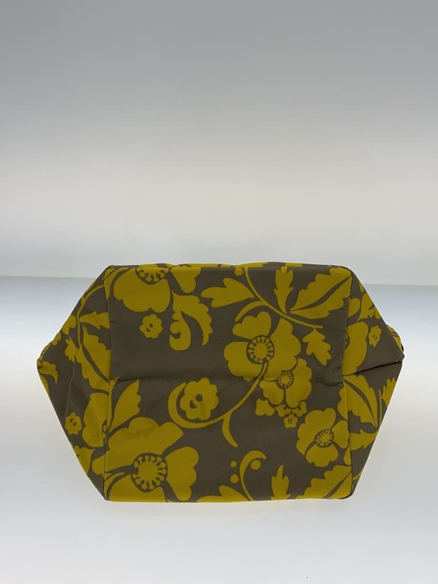 Herve Chapelier Arabesque Boat-shaped Tote Handbag Polyester YLW Floral Print 4