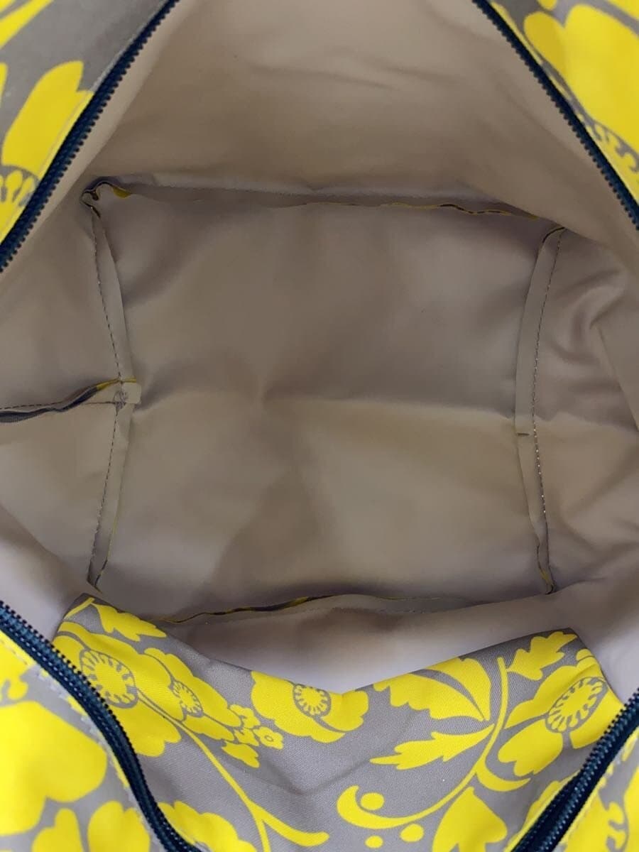 Herve Chapelier Arabesque Boat-shaped Tote Handbag Polyester YLW Floral Print 6