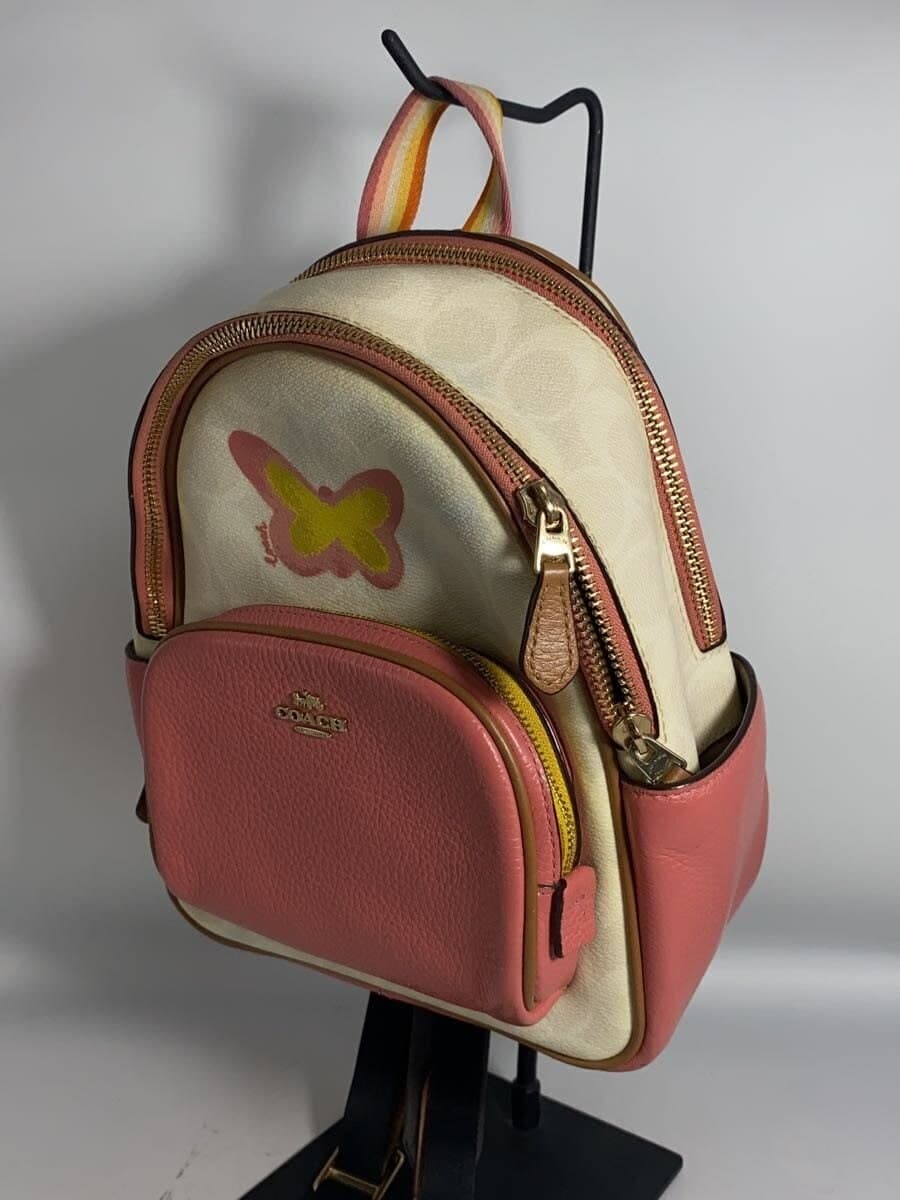 COACH Backpack Leather Beige All-over pattern C8257 2