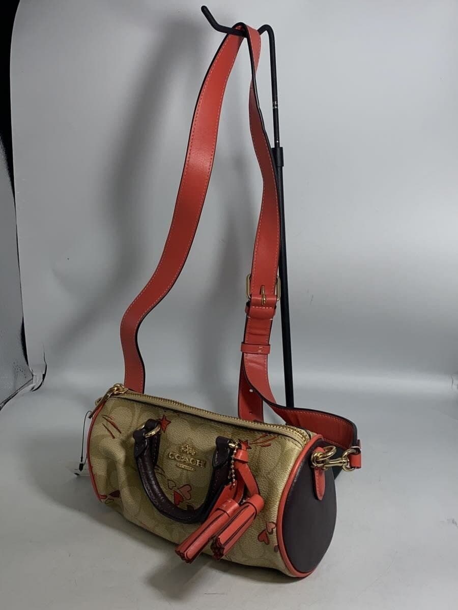 COACH shoulder bag leather BEG all-over pattern ck562 2