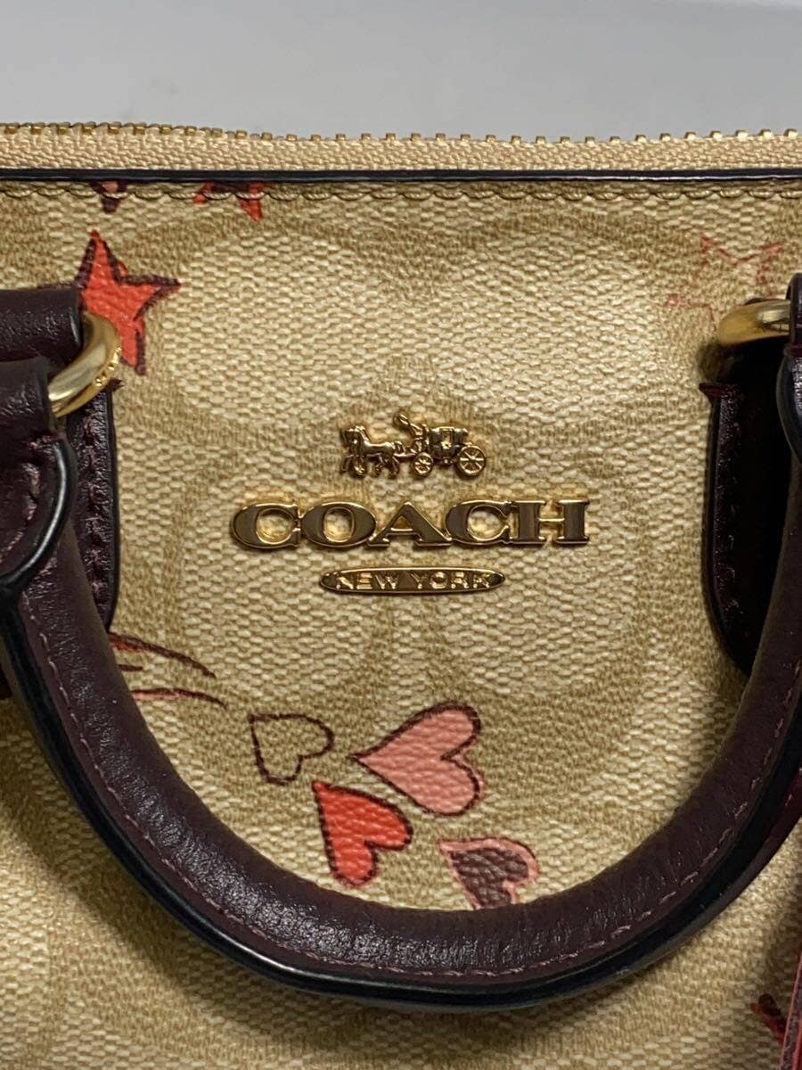 COACH shoulder bag leather BEG all-over pattern ck562 5