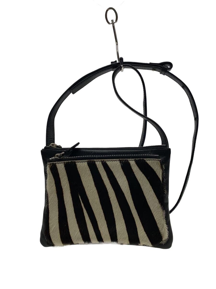 JUNYA WATANABE COMME des GARCONS Pony Hair Zebra Pattern Shoulder Bag Leather BLK Animal JQ-K 202