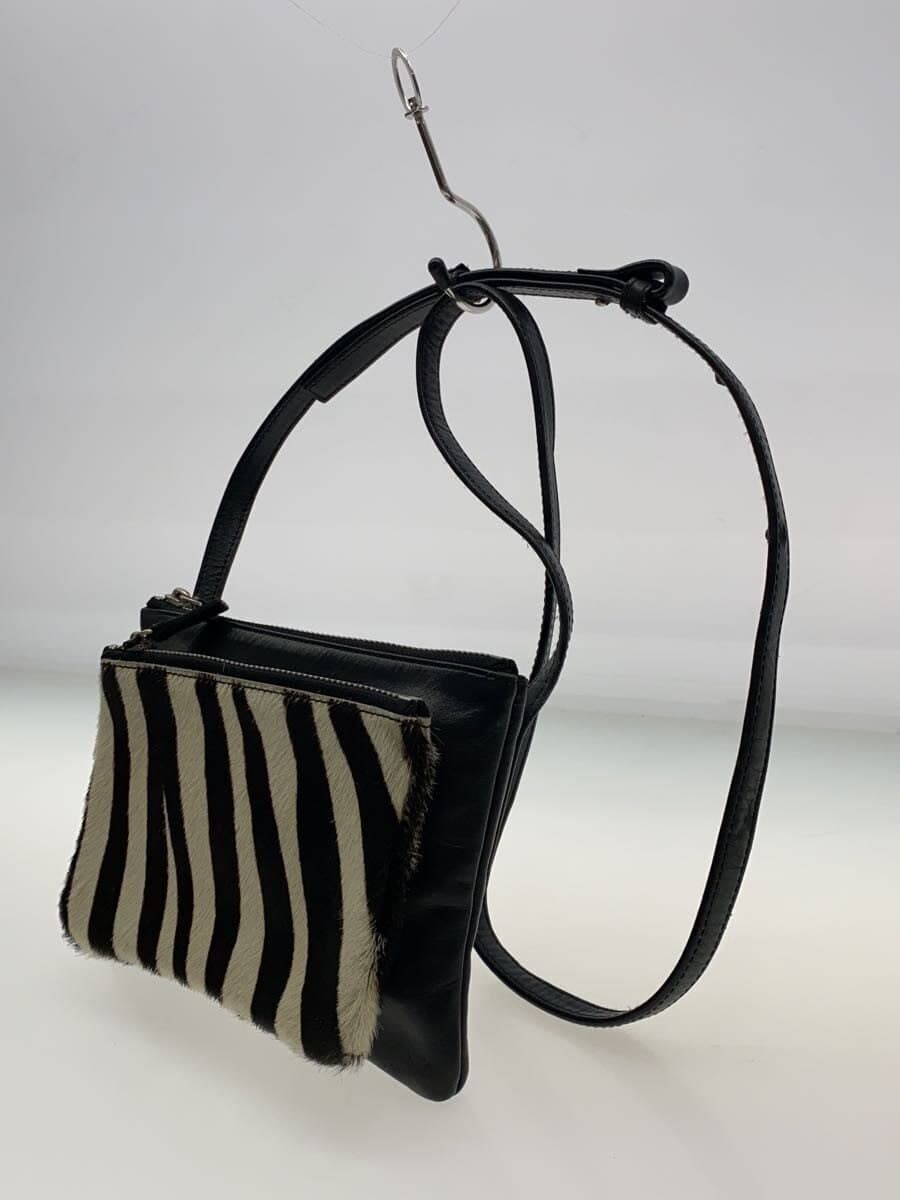 JUNYA WATANABE COMME des GARCONS Pony Hair Zebra Pattern Shoulder Bag Leather BLK Animal JQ-K 202 2