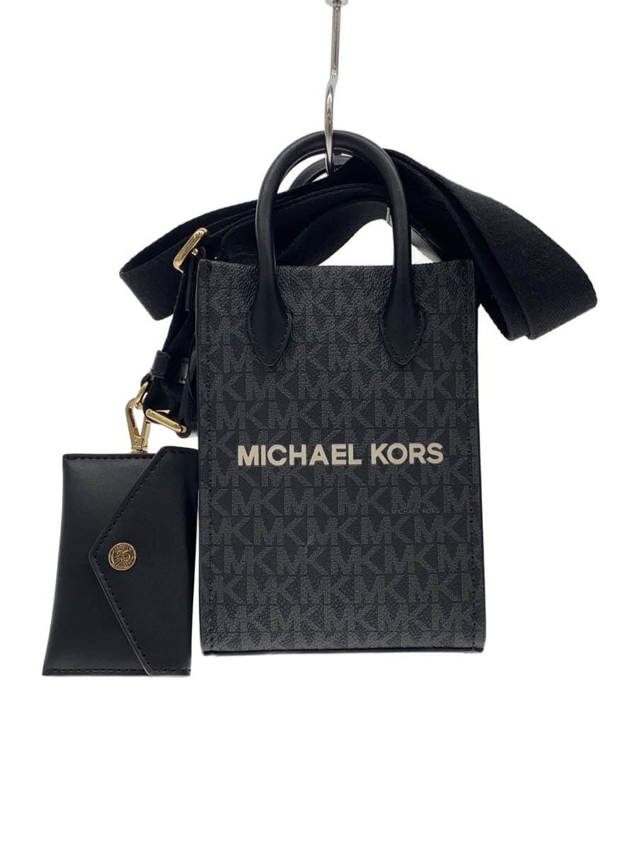 MICHAEL KORS Shoulder Bag Leather BLK All Over Pattern