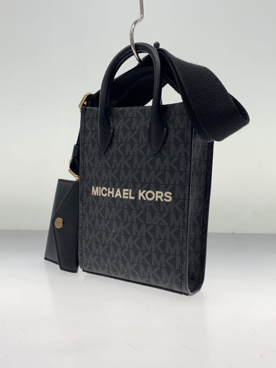 MICHAEL KORS Shoulder Bag Leather BLK All Over Pattern 2