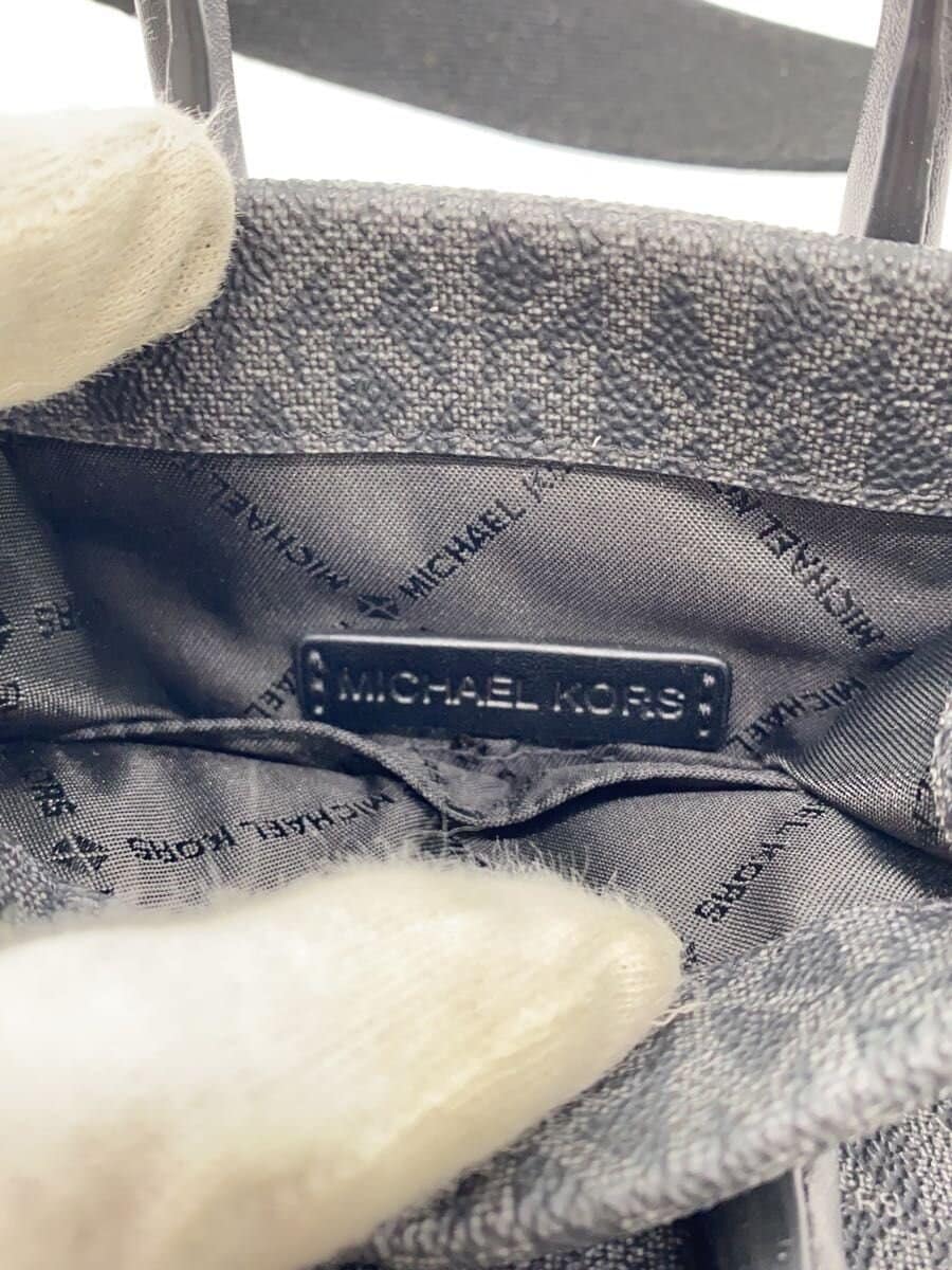 MICHAEL KORS Shoulder Bag Leather BLK All Over Pattern 5