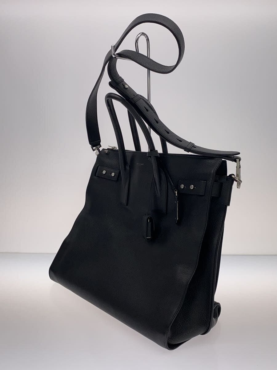 SAINT LAURENT Shoulder Bag Leather BLK Solid 480583 2