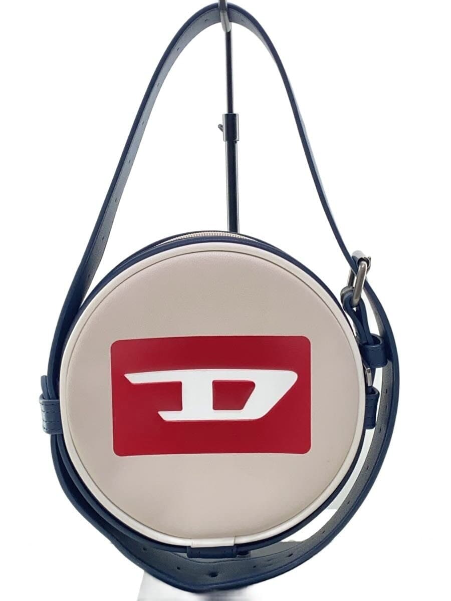DIESEL logo shoulder bag round type bag leather BEG