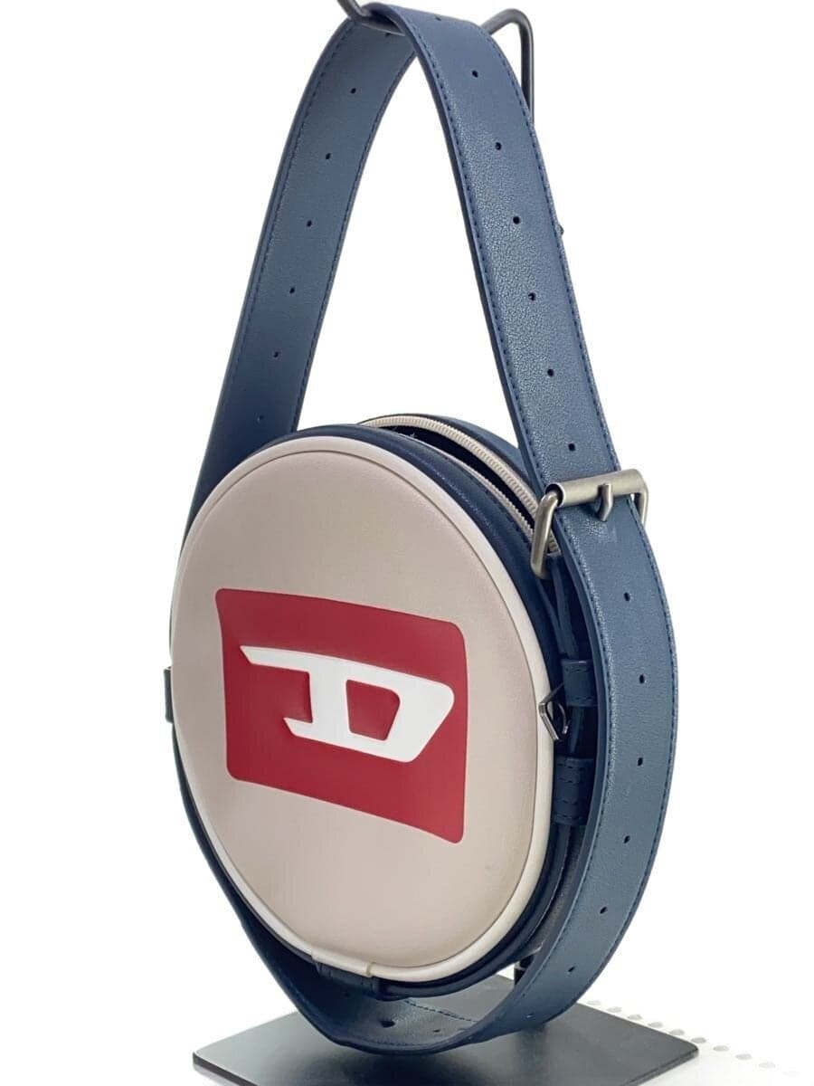 DIESEL logo shoulder bag round type bag leather BEG 2